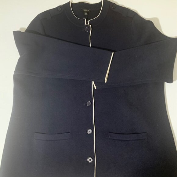 Talbots Navy Blue Military Inspired Knit Sweater Jacket - Size 2X Petite - Picture 7 of 7